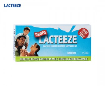 Lacteeze 乳糖酶滴剂 15.5毫升 增加乳糖酶 拒绝乳糖不耐受 腹泻拉肚子 Lacteeze 乳糖酶滴剂 15.5毫升 增加乳糖酶 拒绝乳糖不耐受 腹泻拉肚子